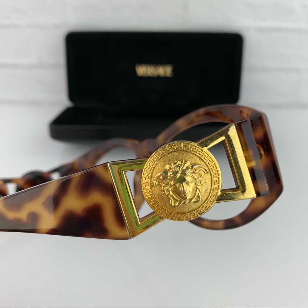 RARE Vintage GIANNI VERSACE MOD 424/ COL.869 OD Tortoise Sunglasses - Picture 9 of 11